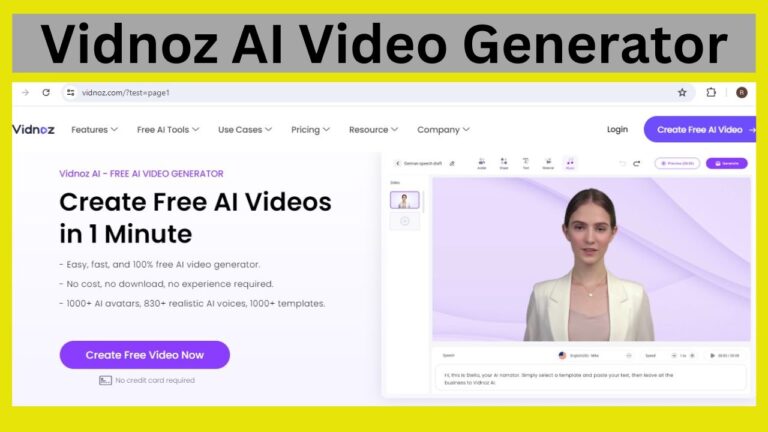 Read more about the article Vidnoz AI Review 2024: Free AI Video Platform in a Minute