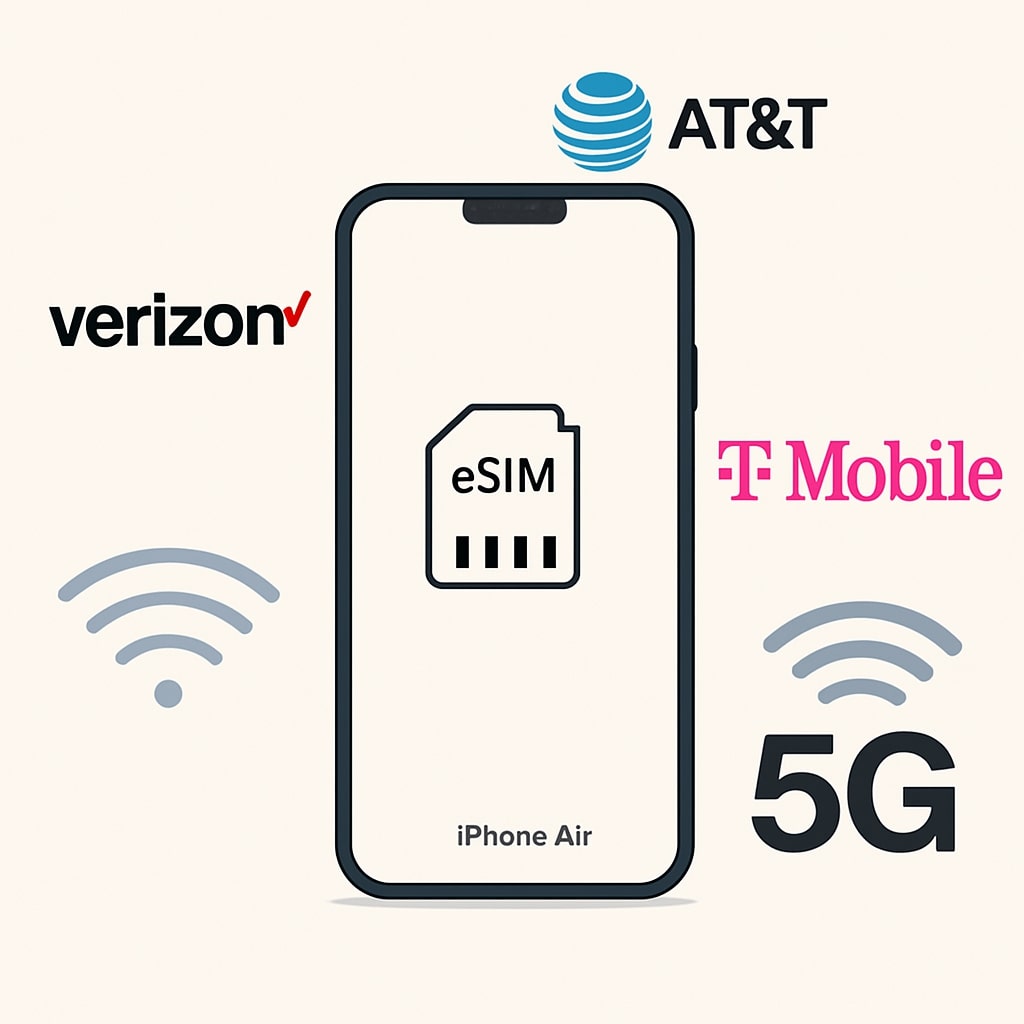 iPhone Air connected with U.S. carriers via eSIM